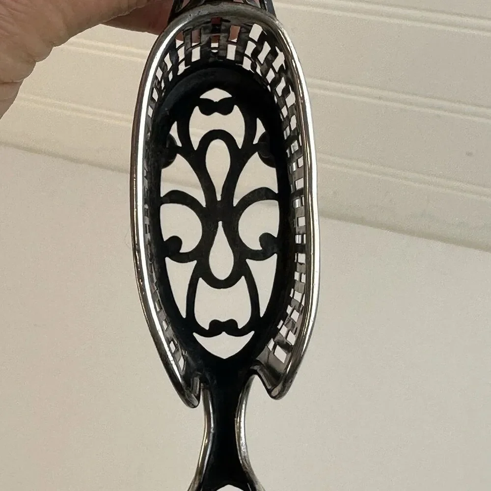 Antique Sterling Silver WEBSTER Art Nouveau Deco Teaspoon Holder Pierced Rack